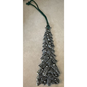 RARE 1994 Vintage Carson Pewter Like Metal Christmas Tree Ornament Double Sided